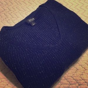 a.n.a. Deep blue sweater with silver shimmer. NWOT
